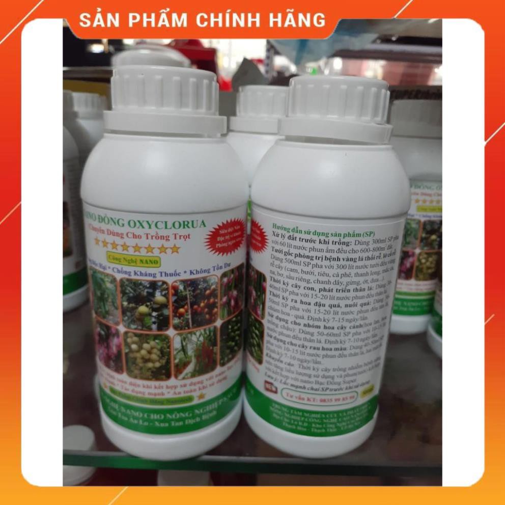 CHẾ PHẨM PHÒNG TRỊ BỆNH TRÊN CÂY TRỒNG NANO ĐỒNG OXYCLORUA 500ML