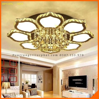 Đèn ốp trần mâm pha lê , đèn trần mâm 8 cánh sen , 3 chế độ ánh sáng, tiết kiệm điện năng bảo hành 24 tháng