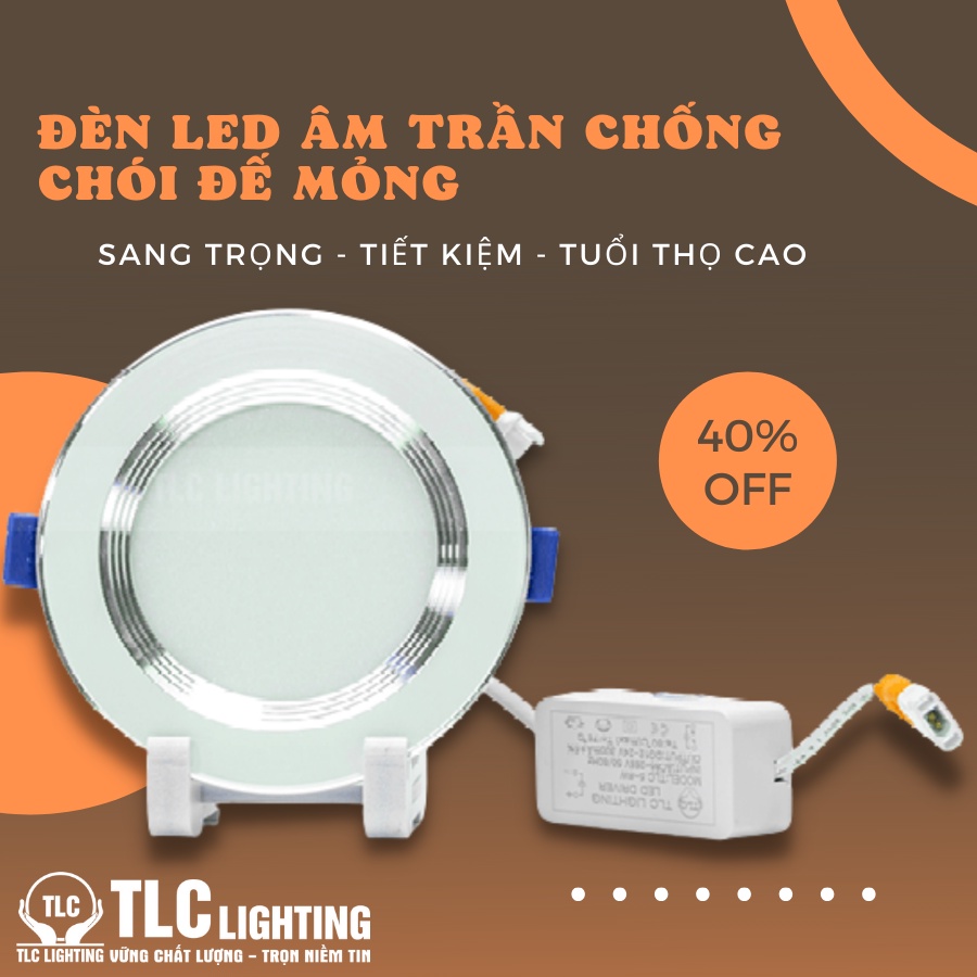 Đèn panel âm trần, Led vuông 600x600 chống chói đế mỏng ĐƠN SẮC công suất 5W, 7W, 9W TLC chính hãng bảo hành 24 Tháng