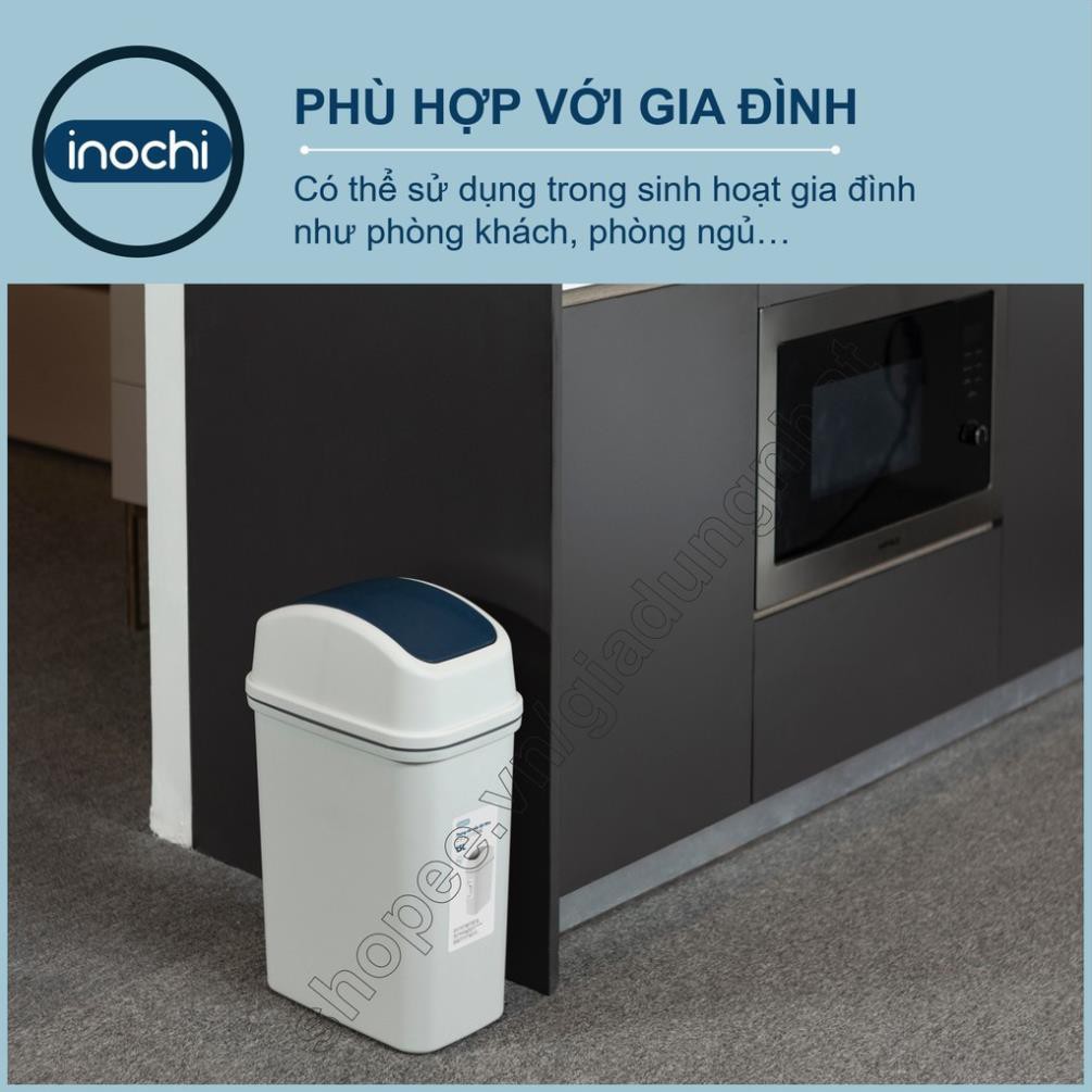 Thùng Rác Nhựa Nắp Lật Inochi 15 Lít Rất Đẹp Làm Sọt Rác Văn Phòng, Khách Sạn, Đựng Rác Gia Đình, Để Bàn Trong Nhà (tiêu