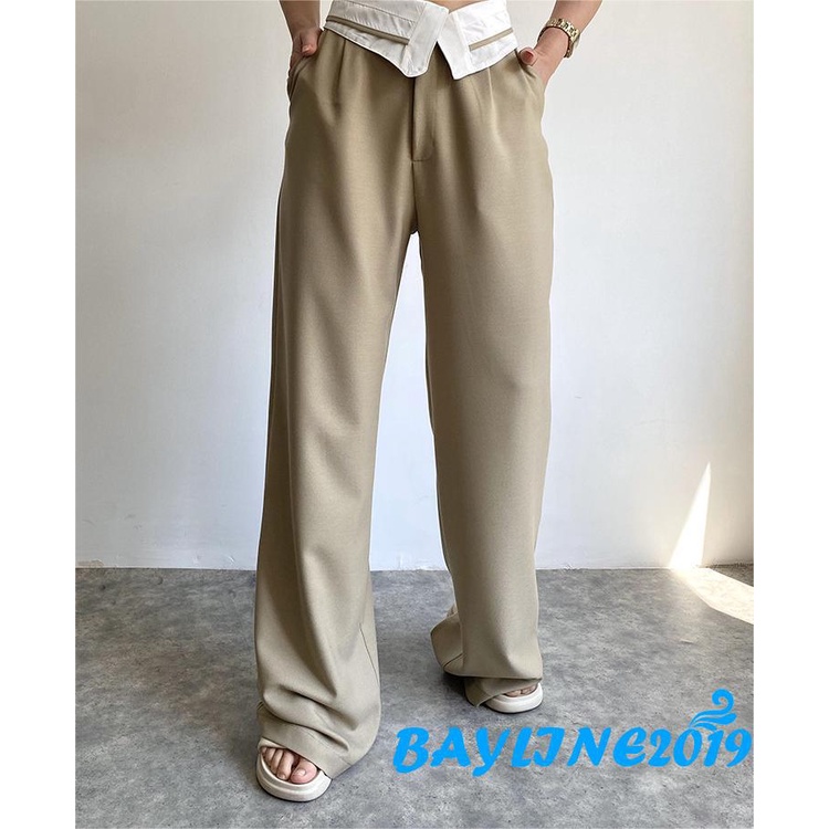 Quần Dài Lưng Cao Ống Đứng Khóa Kéo Thời Trang Cho Nữ