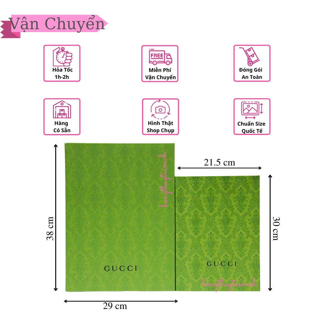 Hộp Nam Châm GC Xanh Lá , Hôp Giấy Quà Tặng GC Xanh Lá Nguyên Bản [Có sẵn]