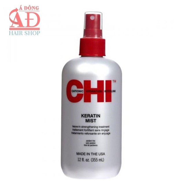 rẻ vô địch [Chính hãng] [Siêu rẻ] Xịt dưỡng tóc CHI Keratin Mist Leave-in Strengthening Treatment 355ml