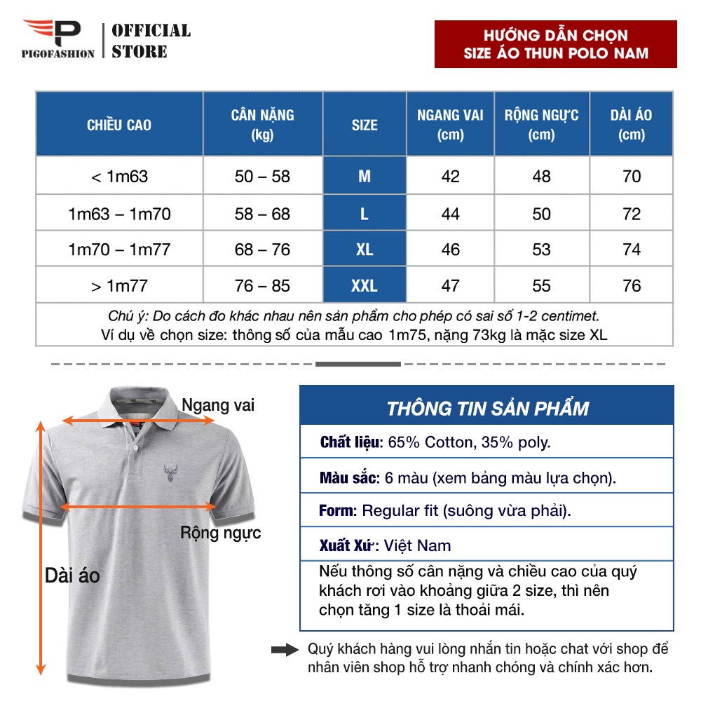 [Mã LTBAUAB19 giảm 7% đơn 99K] Áo thun nam ngắn tay cổ bẻ màu trơn logo thêu AB20 PigoFashion chọn màu và size