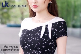 Đầm xoè sóng ngực buộc nơ V312