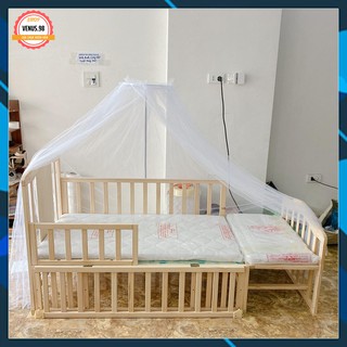 [COMBO Cũi+ đệm] Cũi cho bé, cũi gỗ kéo dài thành giường cho bé và đệm cũi xơ dừa  An toàn- Tiện Lợi🎁VENUS.98