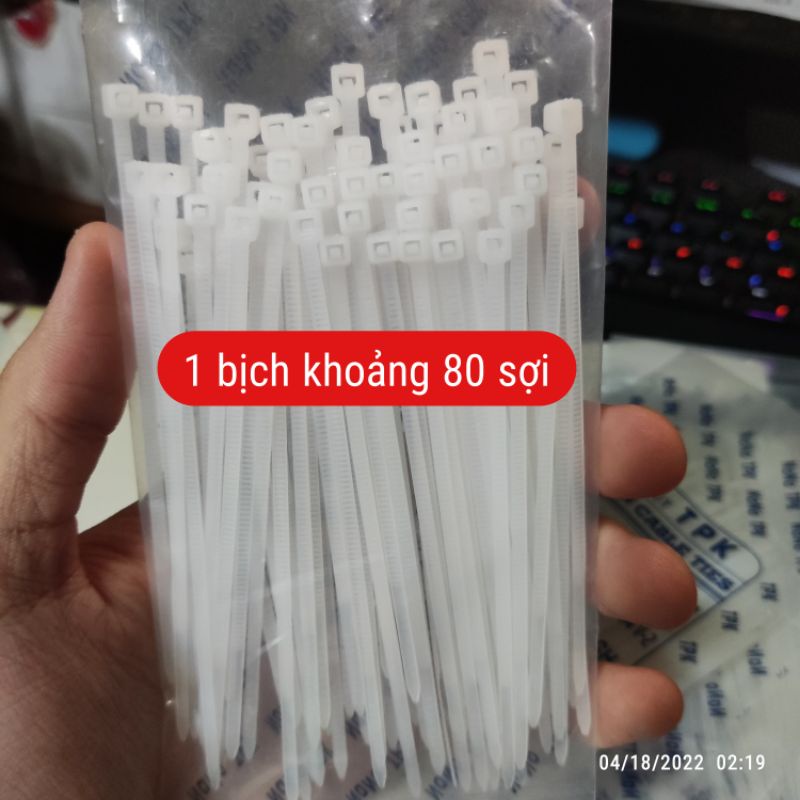 Dây rút 10 cm (3x100mm) màu trắng TPK [Bịch khoảng 80 sợi]