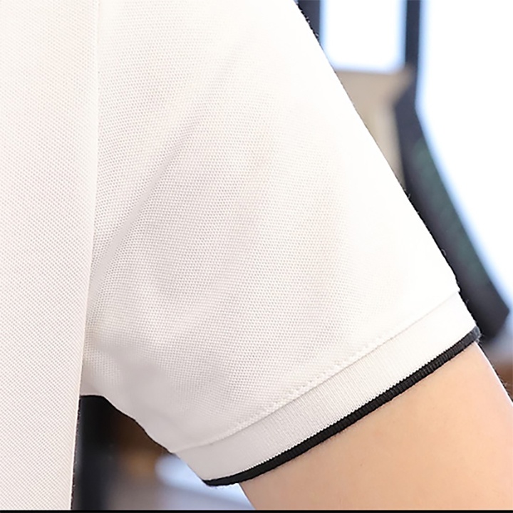 Áo POLO nam màu trắng vải cá sấu Cotton xuất xịn phối viền trắng chuẩn form trẻ trung, thanh lịch - Trady Fashion | BigBuy360 - bigbuy360.vn