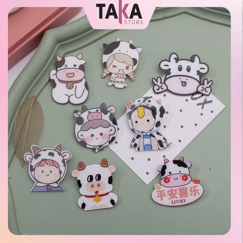Sticker cute pin cài áo phụ kiện trang trí túi xách balo TAKASTORE STICKER