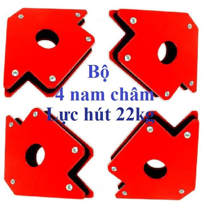 Bộ 4 ke góc nam châm 50LBS lực hút 22KG - ke góc thợ hàn, góc vuông