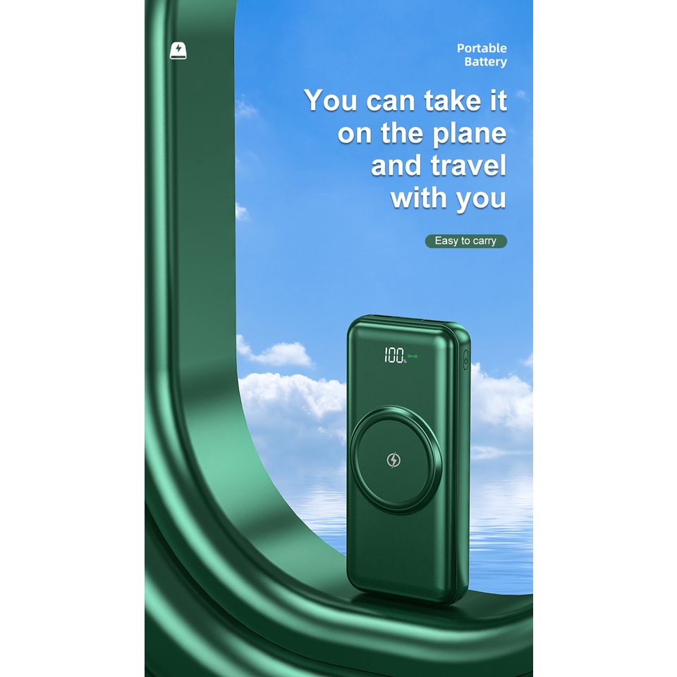 Sạc Dự Phòng Không Dây 20000mah Cho SAMSUNG Iphone 12 Mini Pro Max