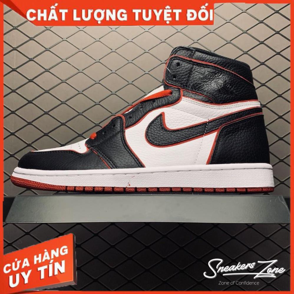 (FREESHIP+HỘP+QUÀ) Giày thể thao AIR JORDAN 1 Retro High Bloodline đen trắng viền đỏ cổ cao cực đẹp ʹ