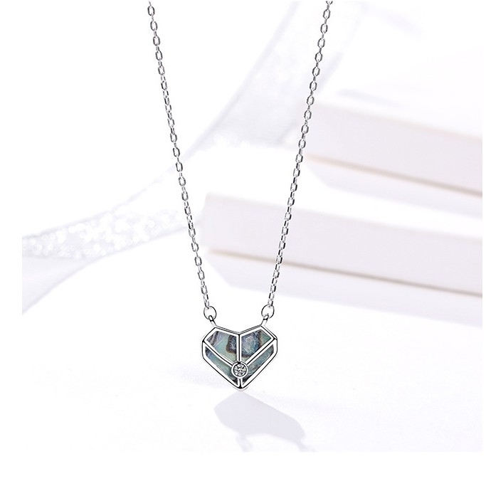 Bộ dây chuyền liền mặt nữ trang sức bạc Ý S925 Lasea - Vòng cổ trái tim Hàn Quốc cao cấp A1532