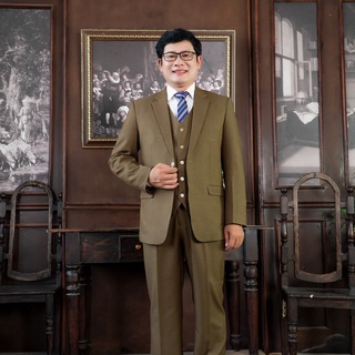 Vest Trung Niên nam Cao Cấp Hồng Ngọc, bộ comple trung tuổi vải nhập khẩu tặng kèm Canavat