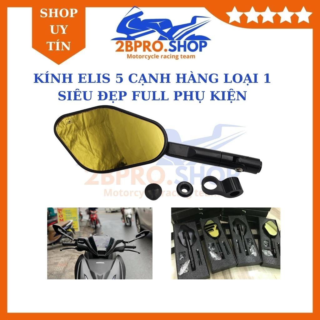 Kính chiếu hậu Elis , gương Elis 5 cạnh lẻ bên trái gắn xe máy - 2BPRO.SHOP