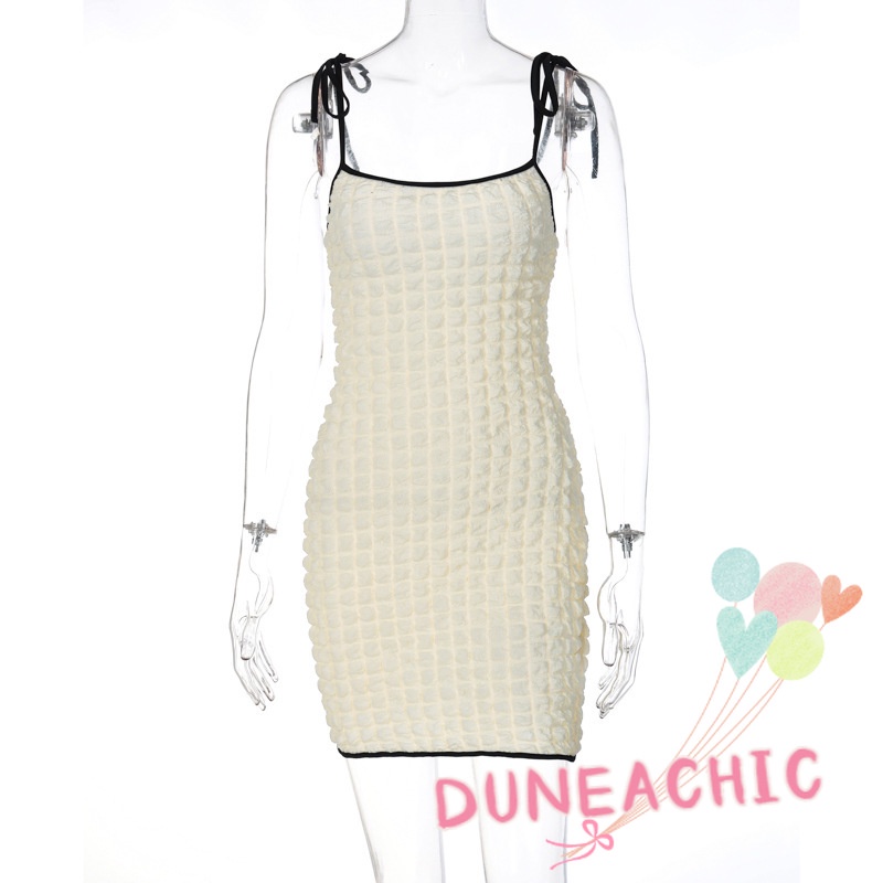 DUNEA Đầm hai dây ôm dáng hở lưng gợi cảm thời trang cho nữ