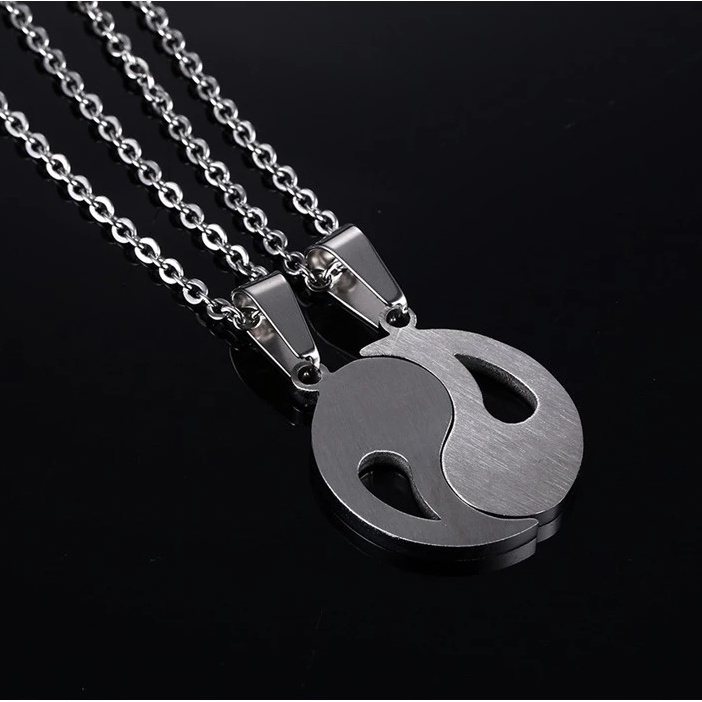 Set 2 vòng cổ Mặt Âm Dương Âm Dương Màu Trắng / Đen