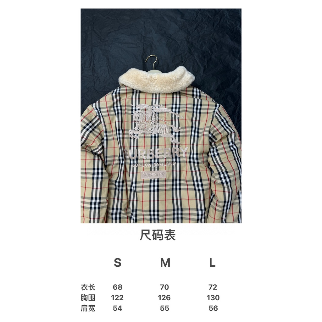 Áo khoác phao nữ phối lông hạ tiết kẻ sọc cổ điển thời trang cao cấp Burberry BBR