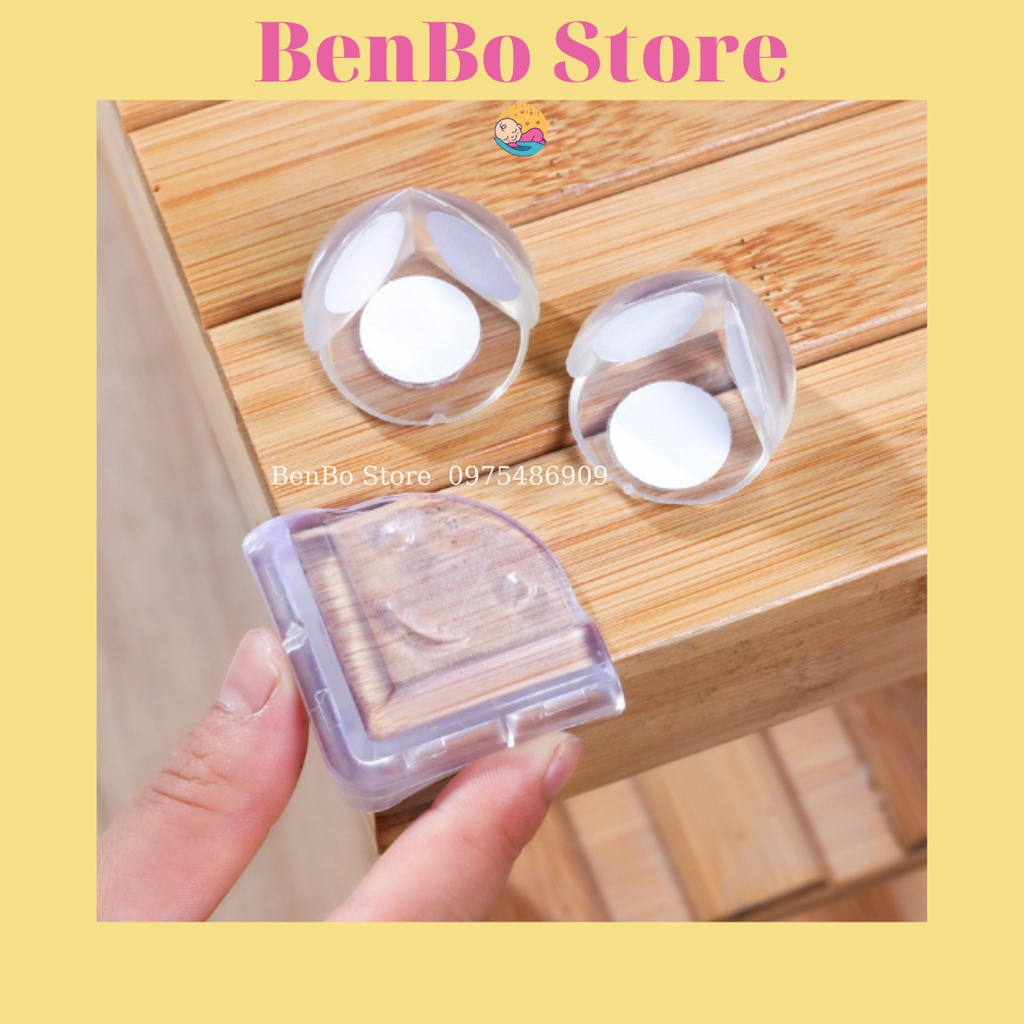 Set 4 Miếng Bịt Góc Bàn, Bọc Cạnh Bàn Silicon Tránh Va Đập, An Toàn Cho Bé Và Người Già