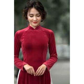 áo dài nhung may sẵn