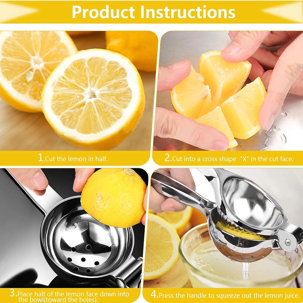 Dụng Cụ Ép Nước Trái Cây / Chanh Mini Bằng Thép Không Gỉ