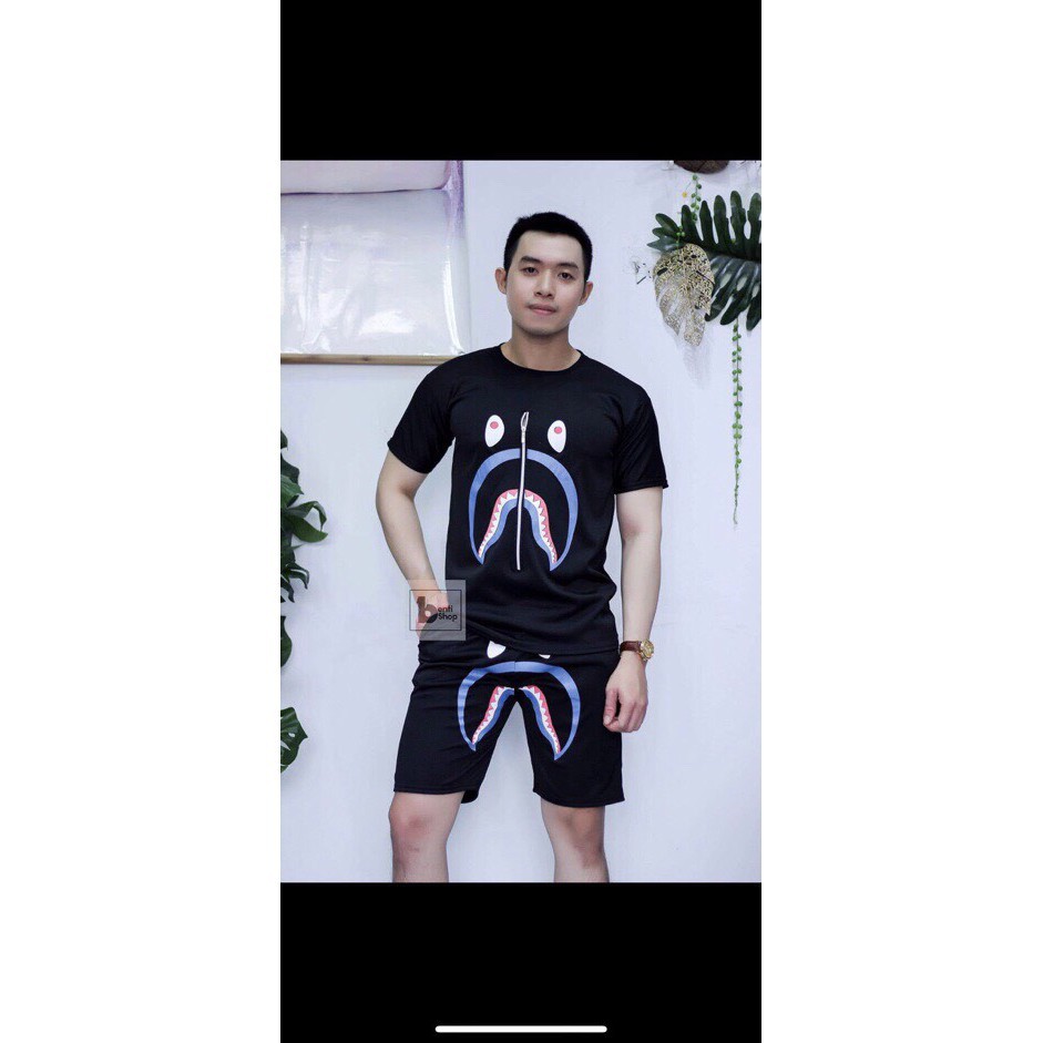 Đồ thể thao nam 🚚 FREESHIP 🚚 sét thể thao nam in hình cá mập có dây khoác kéo như hình ảnh thật | BigBuy360 - bigbuy360.vn