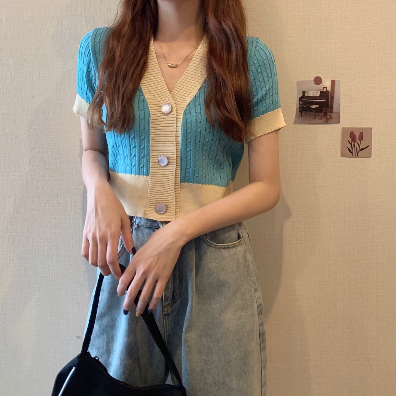 Áo Khoác Cardigan Dệt Kim Cổ Cao Phong Cách Hàn Quốc Thời Trang Mùa Hè Cho Nữ 2021 | BigBuy360 - bigbuy360.vn