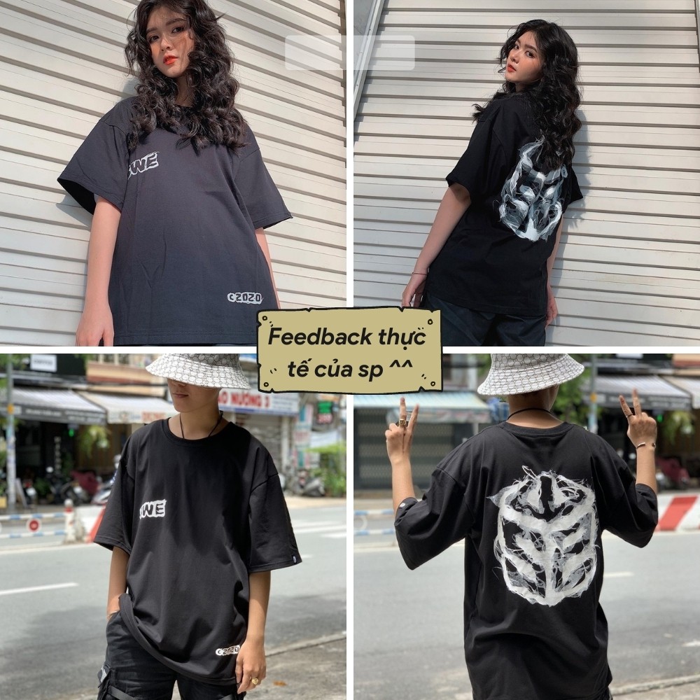 Áo Thun tay lỡ SWE khói Ulzzang from Nam nữ overzize unisex