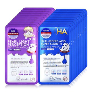 Mặt Nạ HA MayCreate 20 miếng/hộp – Hyaluronic Acid Super Smooth Mask (Xanh - Tím)