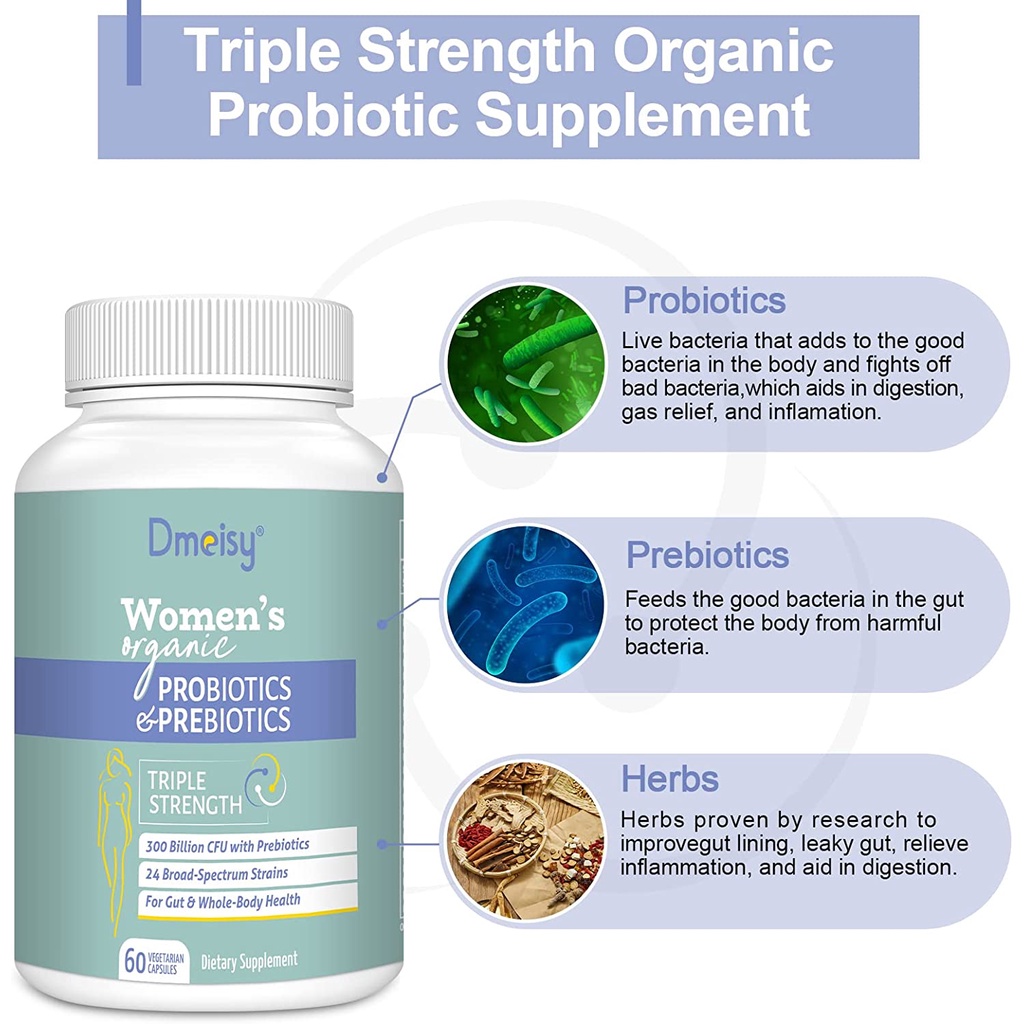 300 Tỷ Lợi Khuẩn Cho Phụ Nữ - 60 Viên - Hỗ Trợ Tiêu Hóa - Đẹp Da -  Probiotic - Probiotics - Women