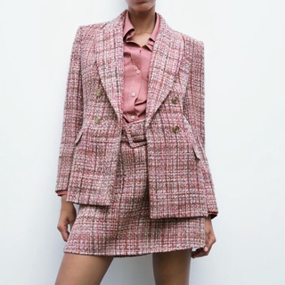 ÁO DẠ TWEED VÀ CHÂN VÁY MINI ZARA AUTHENTIC TUỒN STORE