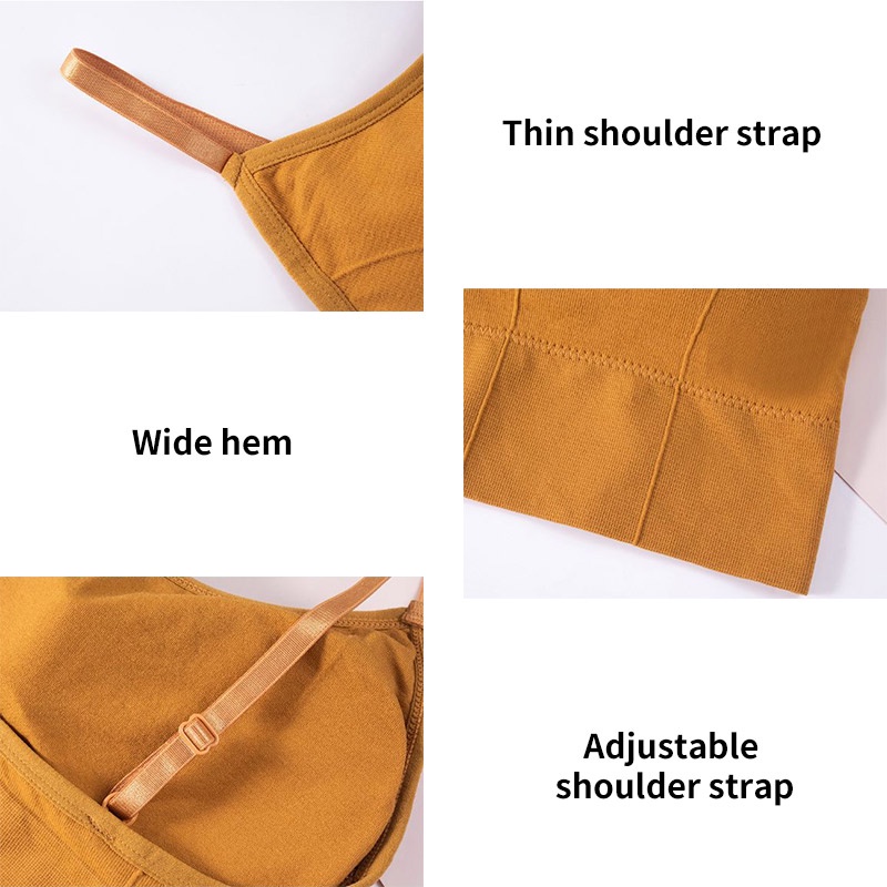 AOFEIQIKE AOFEIQIKE Áo Lót Thể Thao Có Mút Đệm Hai Dây Không Đường May 7 Màu Đen Trắng Thời Trang Cho Nữ