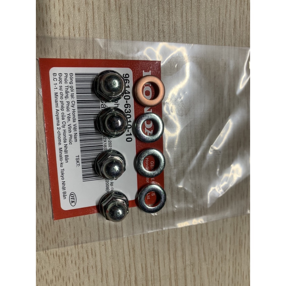 Bộ ốc mũ đầu bò ALONGTOOL xe Dream, Wave Hon.da ( bộ đủ 8 chi tiết_