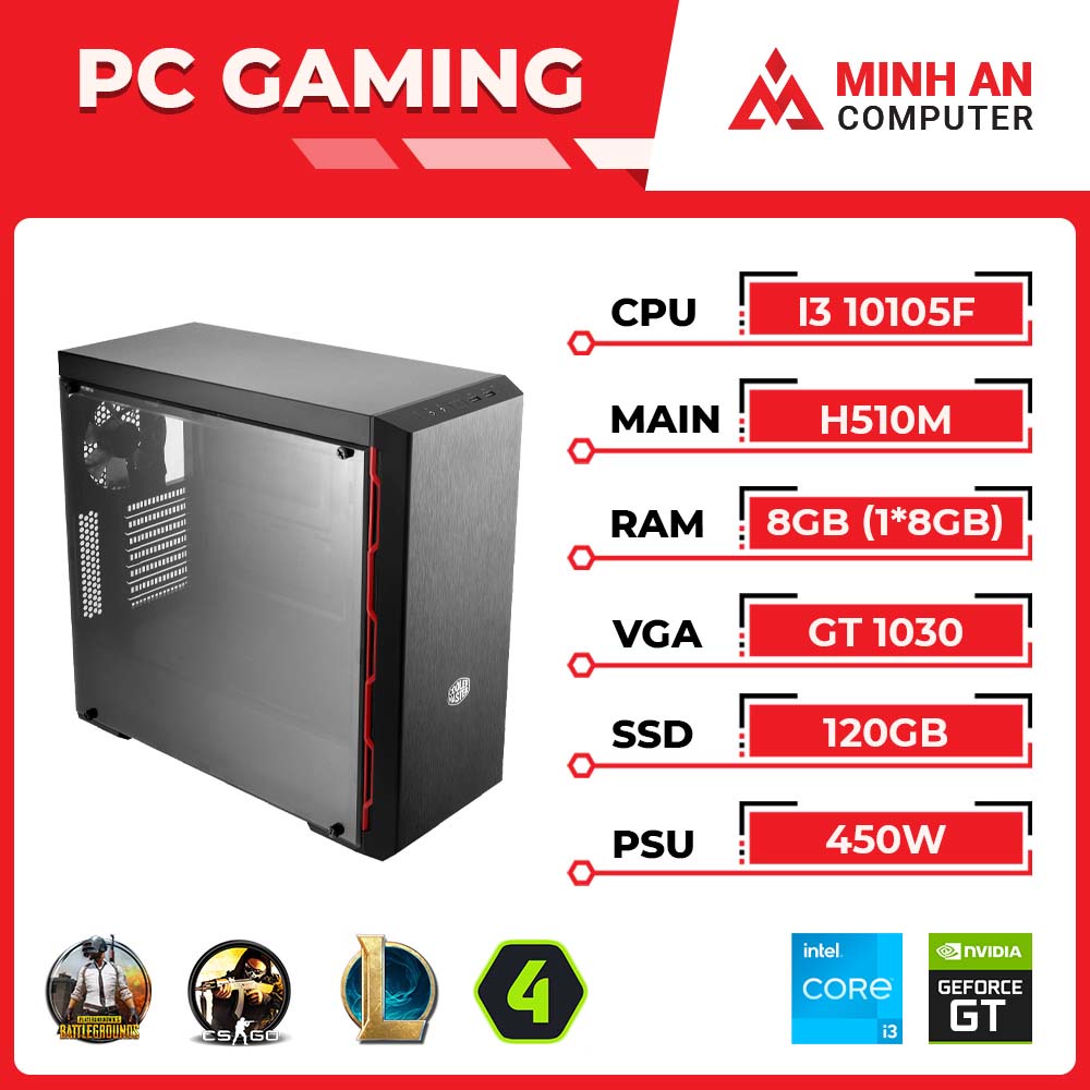 PC Gaming Intel Core i310105F | GT 1030 | RAM 8GB