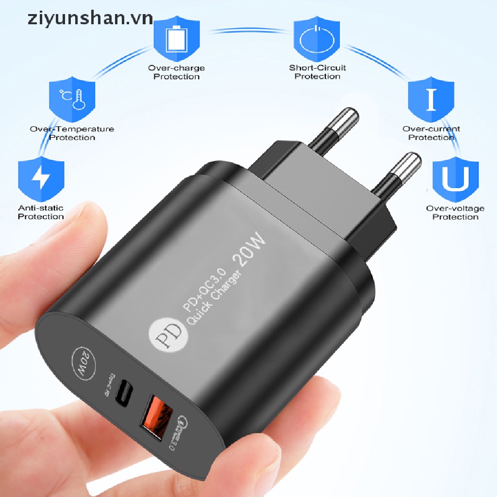 Củ sạc nhanh USB Type C QC 3.0 PD 36W thích hợp cho iPhone 13 12 Pro Max/Xiaomi