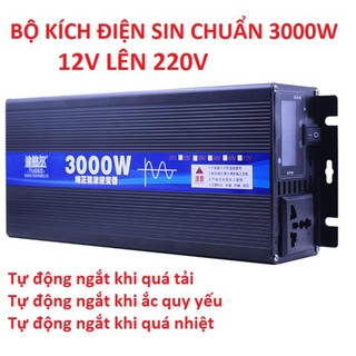 Inverter đổi điện 12v - 220v sine chuẩn 3000w - bộ đổi điện 12v lên 220v sin chuẩn công ssuaats đỉnh 3000w