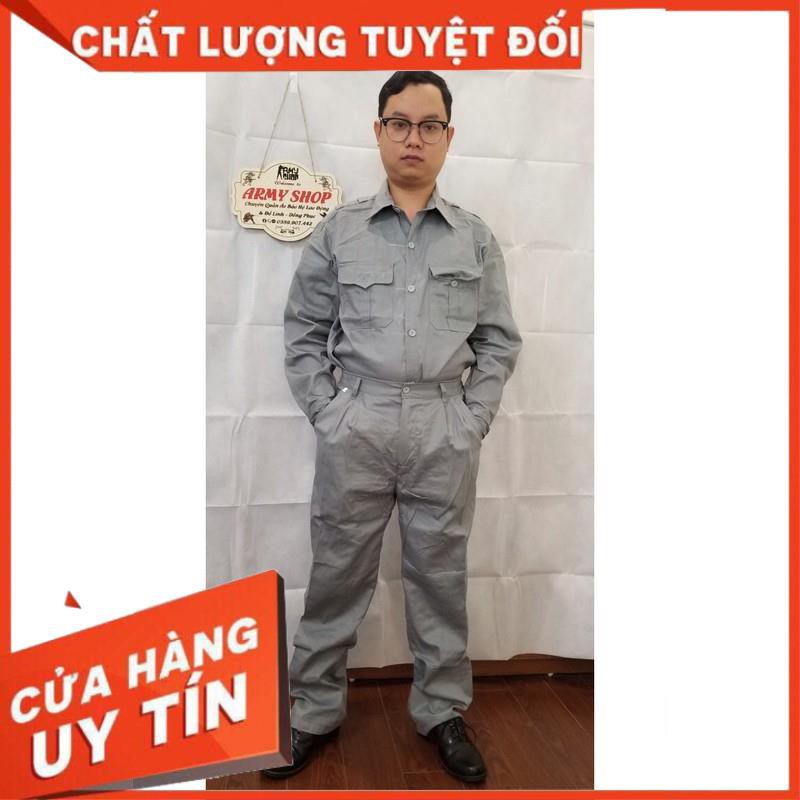 Bộ công nhân màu than chì -loại 1 dày dặn