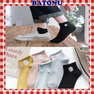 Combo 5 đôi vớ nữ tất cổ ngắn in hoa cúc tn29