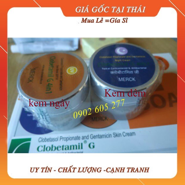 [hàng chính hãng]Tuyp nám cao cấp Clobetamil G Thái Lan, kem dưỡng ngay và đêm