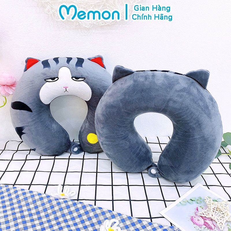 Gối Cổ Chữ U Mèo Hoàng Thượng Cao Su Non Cao Cấp Memon