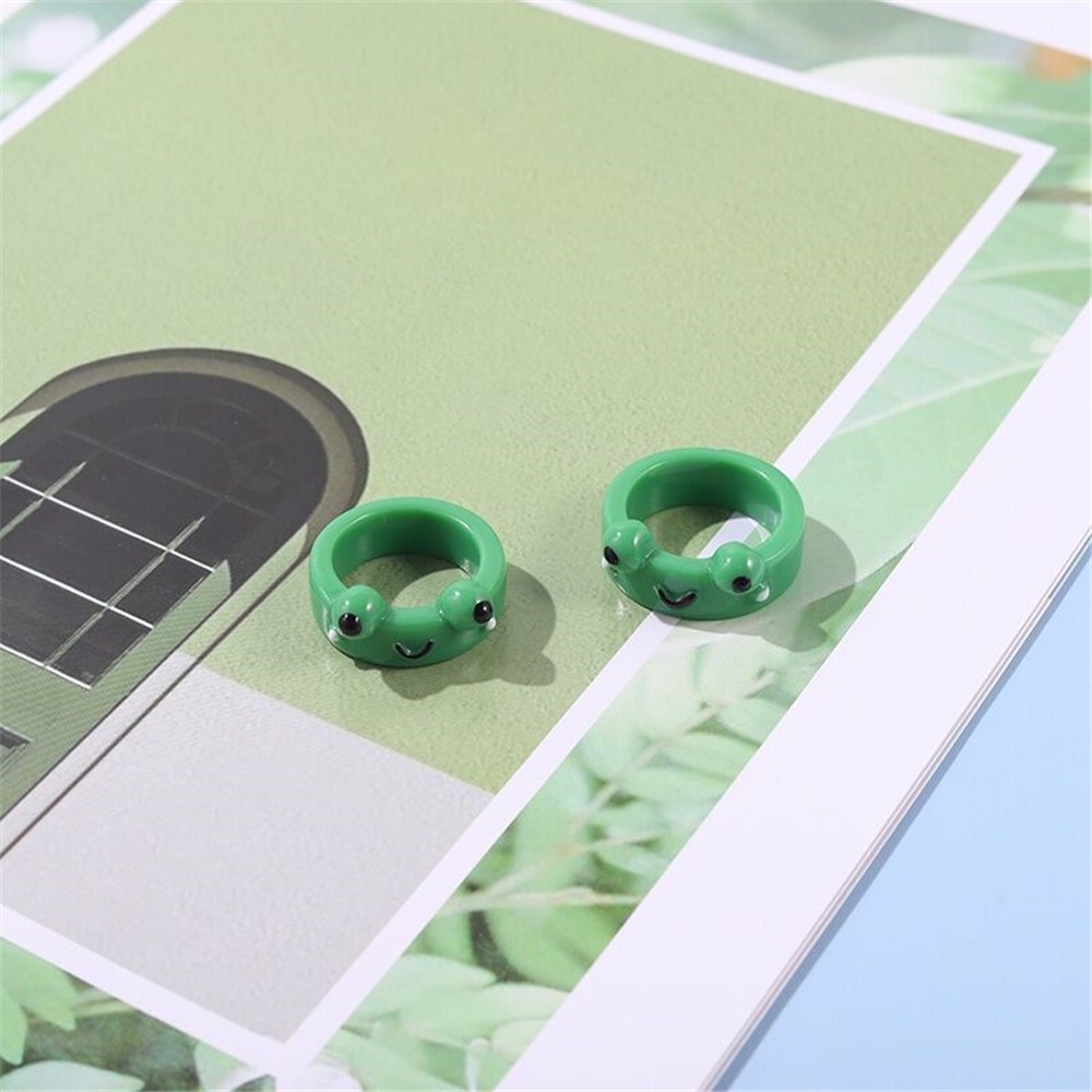 Nhẫn Đeo Tay Kim Loại Hình Chú Ếch Dễ Thương nhẫn ếch