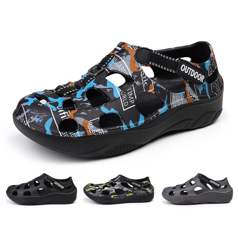 [ASZC] Sandal Thể Thao Đi Biển Nhẹ EVA Chống Trượt Thoáng Khí Họa Tiết Rằn Ri Cho Nam