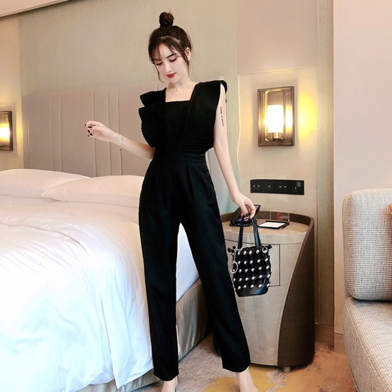 Jumpsuit Ống Rộng Lưng Cao Thời Trang Cá Tính 2021