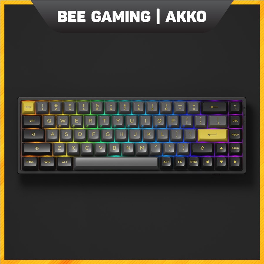 Bàn phím cơ AKKO 3068B Multi-modes Black Gold