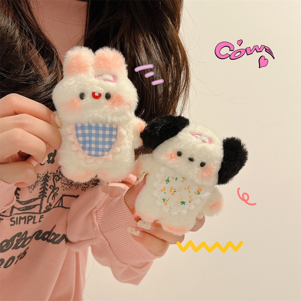 Vỏ Bảo Vệ Hộp Sạc Tai nghe không dây Airpods Pro 2 3 2 1 Bằng Vải Bông Chống Trầy Hình Thỏ Chó Dễ Thương