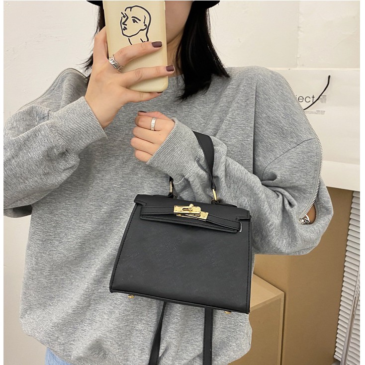 Túi xách nữ HM kelly  vân da xước thời trang size 19 túi đeo chéo TX30 | BigBuy360 - bigbuy360.vn