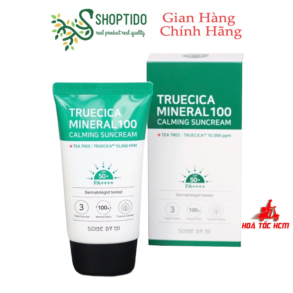 Kem chống nắng Some By Mi truecica mineral 100 calming suncream SPF50+/PA+++ 1ml - 50ml NPP Shoptido