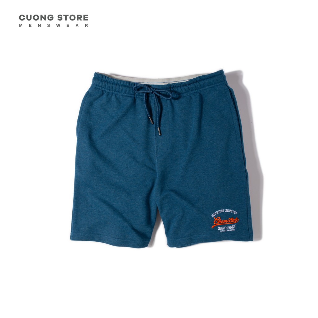 Quần short thun cao cấp thêu chữ CHEMICAL 2005007 vải Cotton dày dặn, co giãn thoải mái - MENFIT
