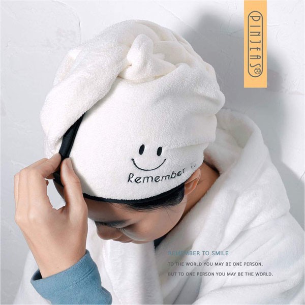 KHĂN Ủ TÓC COTTON SMILE LAU KHÔ SIÊU TỐC[GIA DỤNG TIỆN ÍCH]