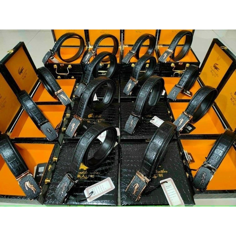 THẮT LƯNG DA CÁ SẤU HỘP ĐEN CAO CẤP